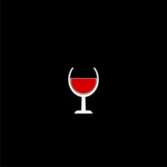 Glass with wine symbol for logo.