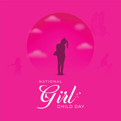 national | girl | child | day | poster | celebration.. concept. banner. template. design, Happy, Children’s | Day | Holiday, concept | Girl, Child | International Day, banner, card, post, with text 