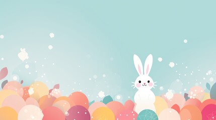 Obraz premium Easter bunny full color illustration with space to write. AI generated