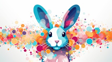 Easter bunny full color illustration with space to write. AI generated