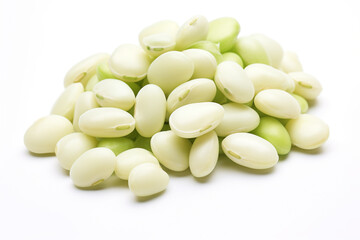 Fototapeta na wymiar Lima Beans isolated on white background created with Generative Ai
