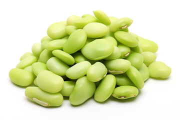 Lima Beans isolated on white background created with Generative Ai