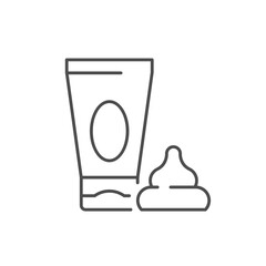 Cosmetic cream line outline icon