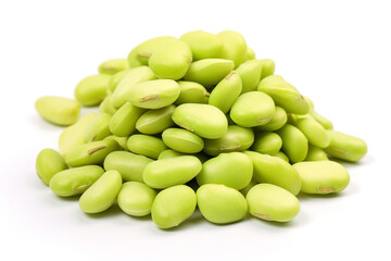 Lima Beans isolated on white background created with Generative Ai