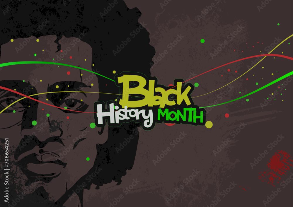 Wall mural Black history month banner. Vector illustration