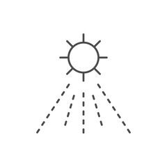 Sun shining line outline icon