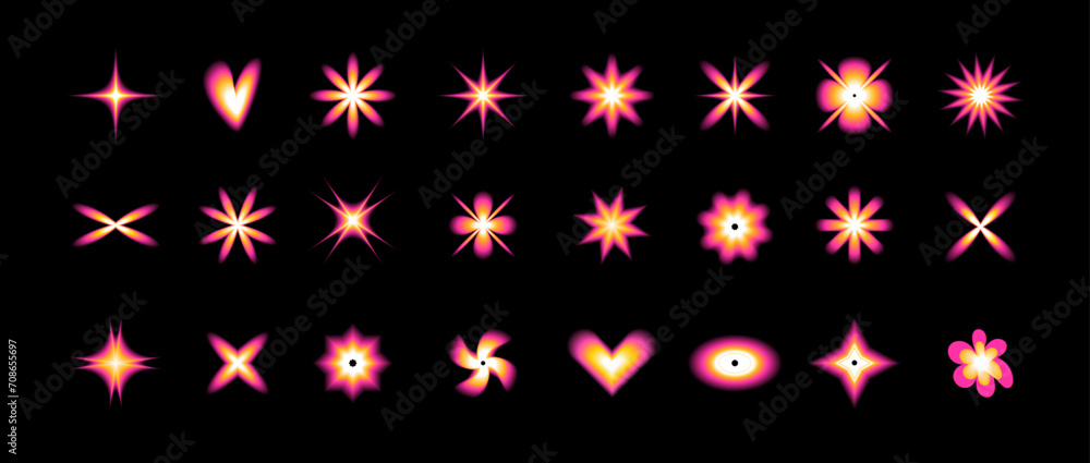 Poster blurry gradient acid abstract shapes. abstract blurried elements. y2k aesthetics. gradient blurry he
