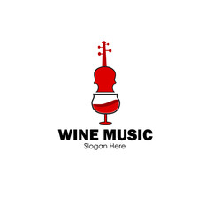 wine music logo design concept