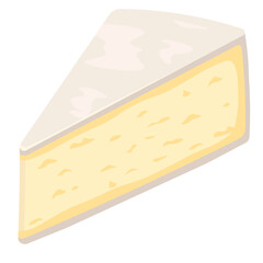 Brie cheese. Vector illustration isolated on a white background