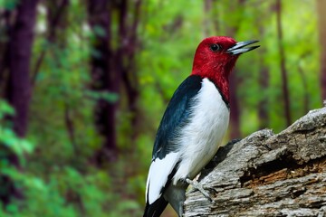 Red-headed woodpecker beautiful wildlife bird