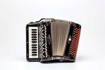 Play Accordion isolated on white background created with Generative Ai