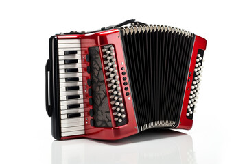 Play Accordion isolated on white background created with Generative Ai