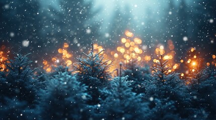 magic winter background with copy space