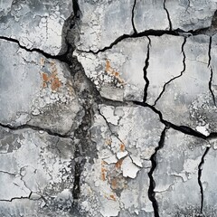A close-up of weathered and cracked concrete, revealing the vulnerability beneath a seemingly stable surface. The image explores the concept of internal trouble, drawing inspiration from the abstract 