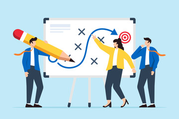 Business team plans success with tactic chart © VZ_Art