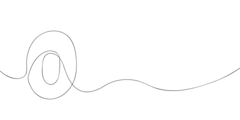 Cercles muraux Une ligne A number zero drawing in one line. Number zero vector icon.