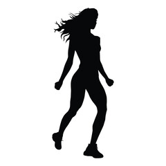 silhouette of fitness woman doing exercise