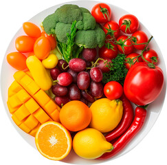 fresh vegetables and fruit isolated