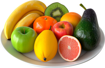 fresh vegetables and fruit isolated