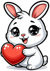 Valentinstag H&auml;schen - Putziger Hase mit Herzchen. Romantisches Valentinstags-Design