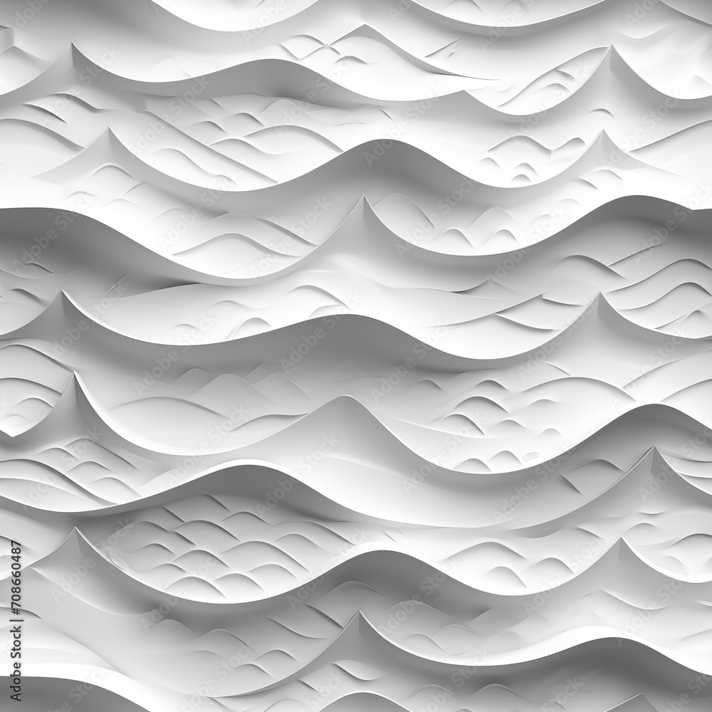 Aufkleber elegant monochrome white seamless wave texture pattern background for modern design projects