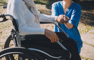 Elderly medical asian people with patient, Physical check-ups and encouragement for treatment of...