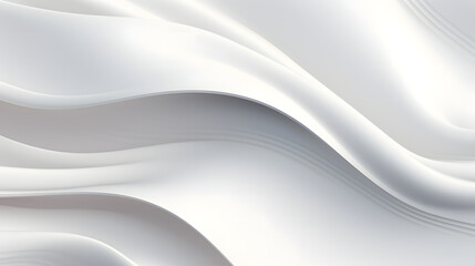 A seamless abstract white texture background featuring elegant swirling curves in a wave pattern, set against a bright white fabric material background. - obrazy, fototapety, plakaty