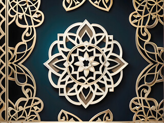 Arabesque Elegance: A Captivating Image of Intricate Ramadan Decorations Featuring Stunning Arabesque Designs. generative AI