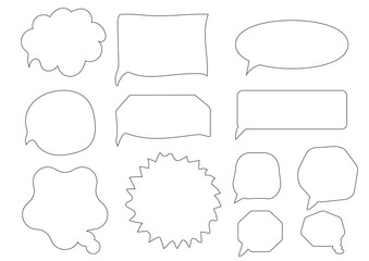 set of speech bubbles