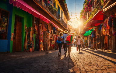 Obraz premium Young male and female backpackers travel the world