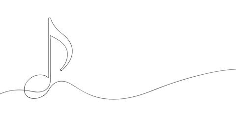 A note drawing in one line. Note vector icon. - obrazy, fototapety, plakaty