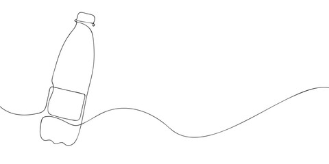 A bottle drawing in one line. Bottle vector icon.