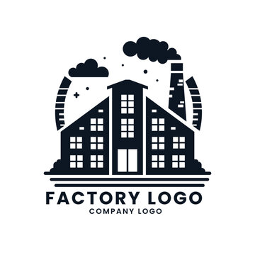 Industry concept factory logo design vector template