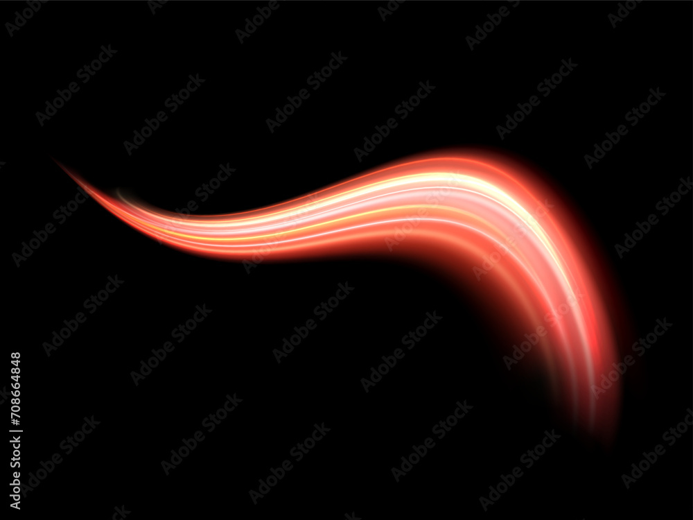 Poster abstract light lines of movement and speed. light ellipse. galaxy glint. glowing podium. space tunne