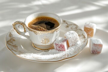 Coffee Tradition Unveiled on white background JPG AI generated