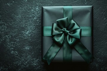 Stylish Present Presentation on dark green background JPG AI generated