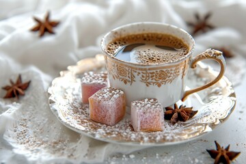 Presentation of Flavorful Heritage on white background JPG AI generated