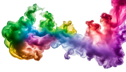 Fototapeta na wymiar Transparent rainbow smoke isolated on white and tranparent background, colorful smoke.