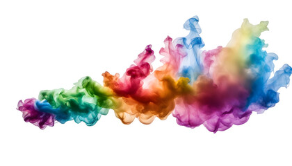 Fototapeta na wymiar Transparent rainbow smoke isolated on white and tranparent background, colorful smoke.