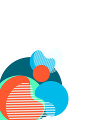 Geometric abstract background. Design of lines and round shapes. Trendy business template for wallpaper, banner, background or landing. Vector