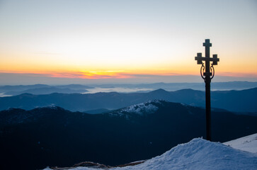 sunset in the mountains