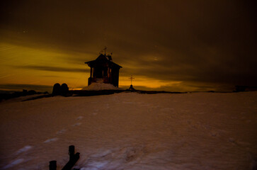 church at night