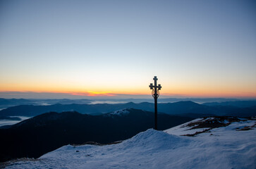sunset in the mountains