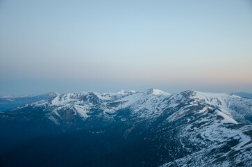 snow covered mountains