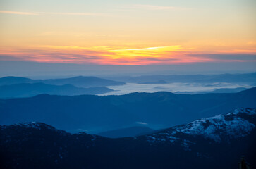 sunrise over the mountains
