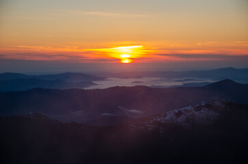 sunset in the mountains