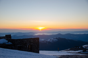 sunset in the mountains