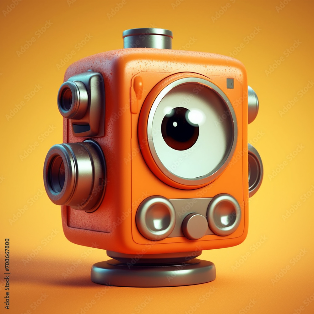 Poster 3d rendered photo of cartoonish character element and object made with generative ai