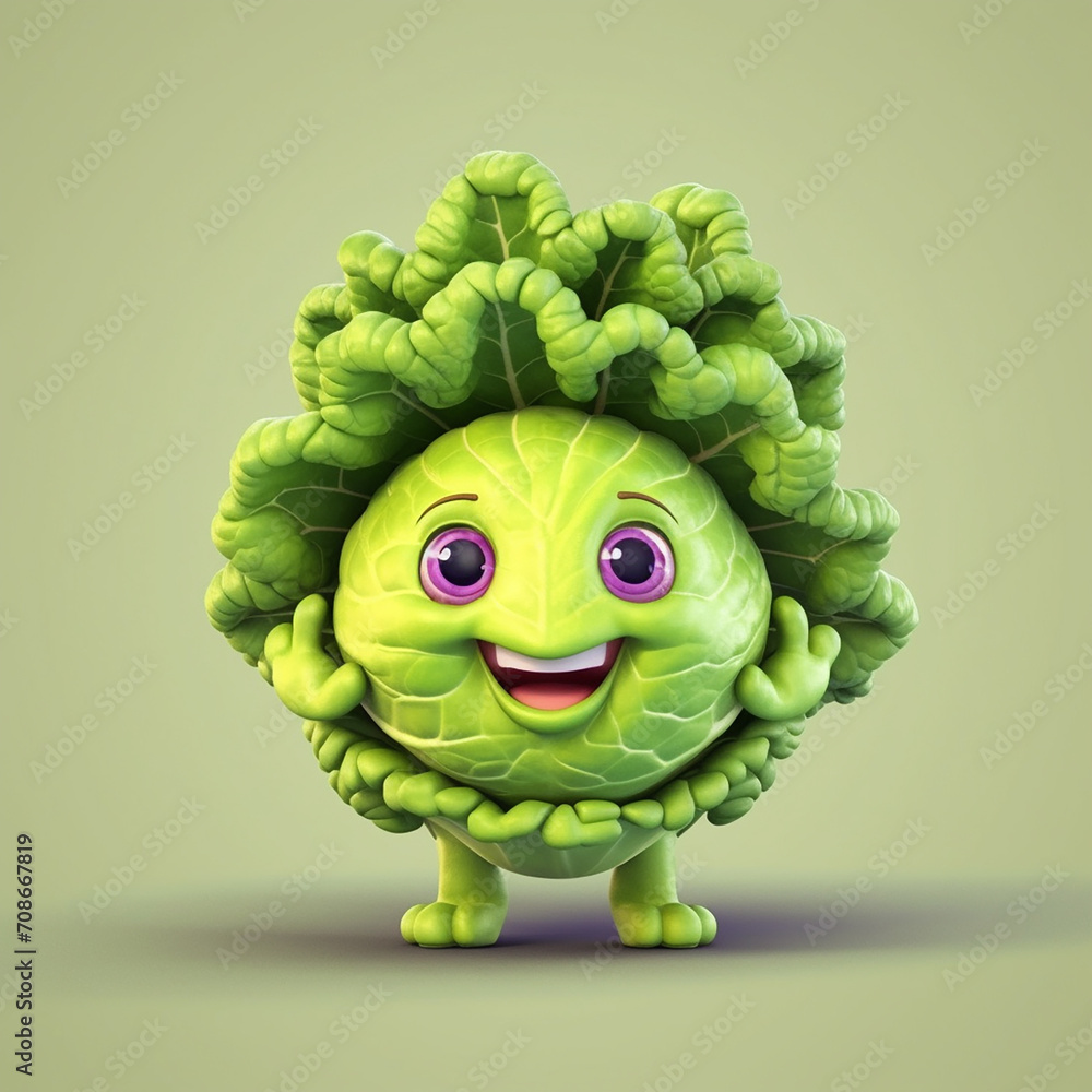 Fototapete 3d rendered photo of cartoonish character element and object made with generative ai