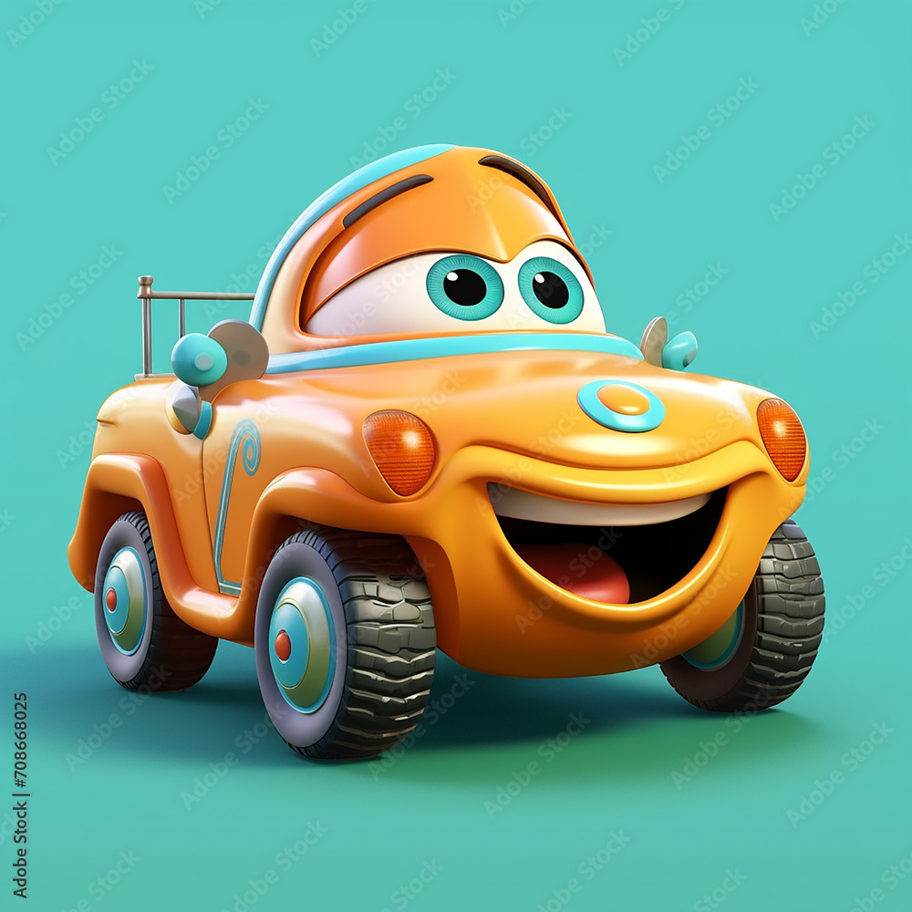 Aufkleber 3d rendered photo of cartoonish character element and object made with generative ai